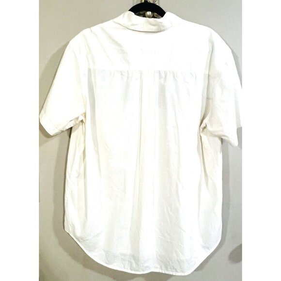 Casey & Max Womens “Laundry” Shirt LARGE Button Front Embroidered Short Sleeve - Picture 2 of 2